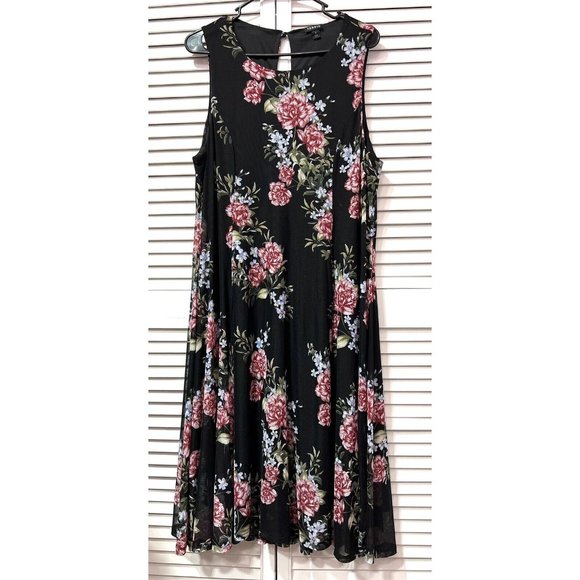 Torrid 2 Floral Mesh Lined Dress Stretch Plus 2X - Picture 5 of 11